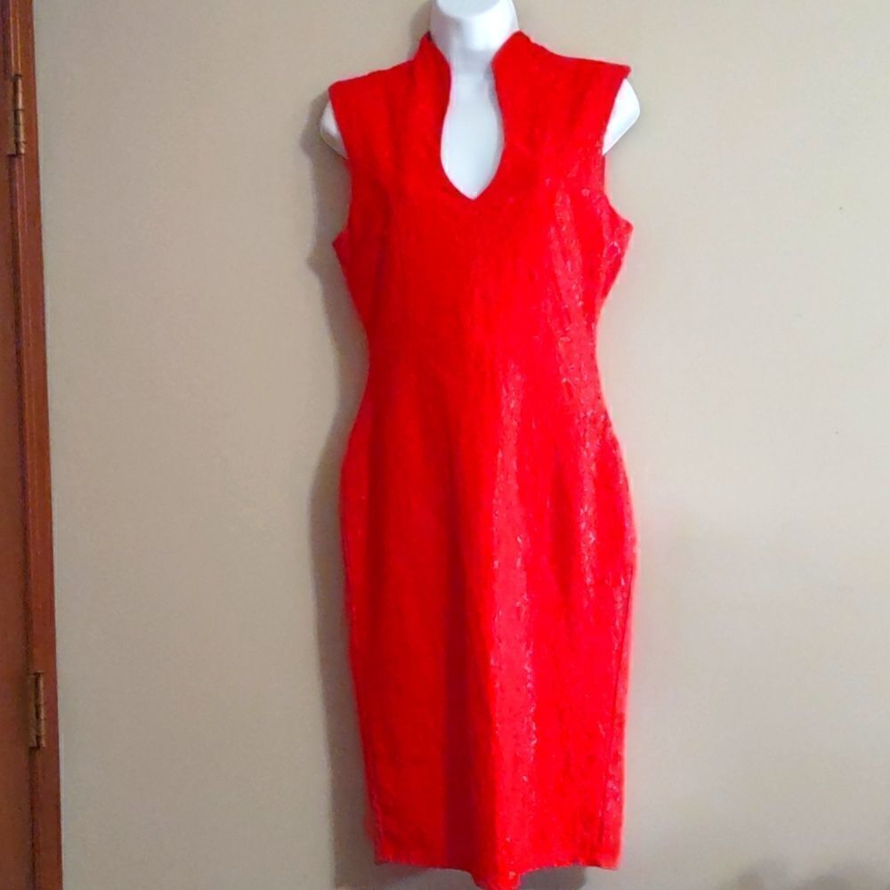 New Almost Famous Women's size M classic red dress romantic lace Asian look